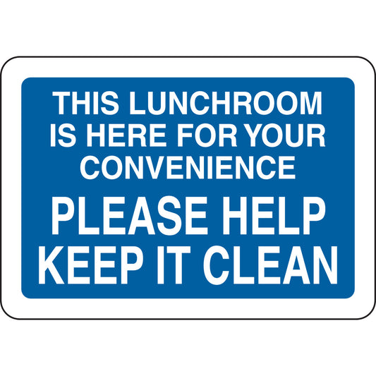 B401 7X10 WHT/BLU THIS LUNCHROOM IS HERE