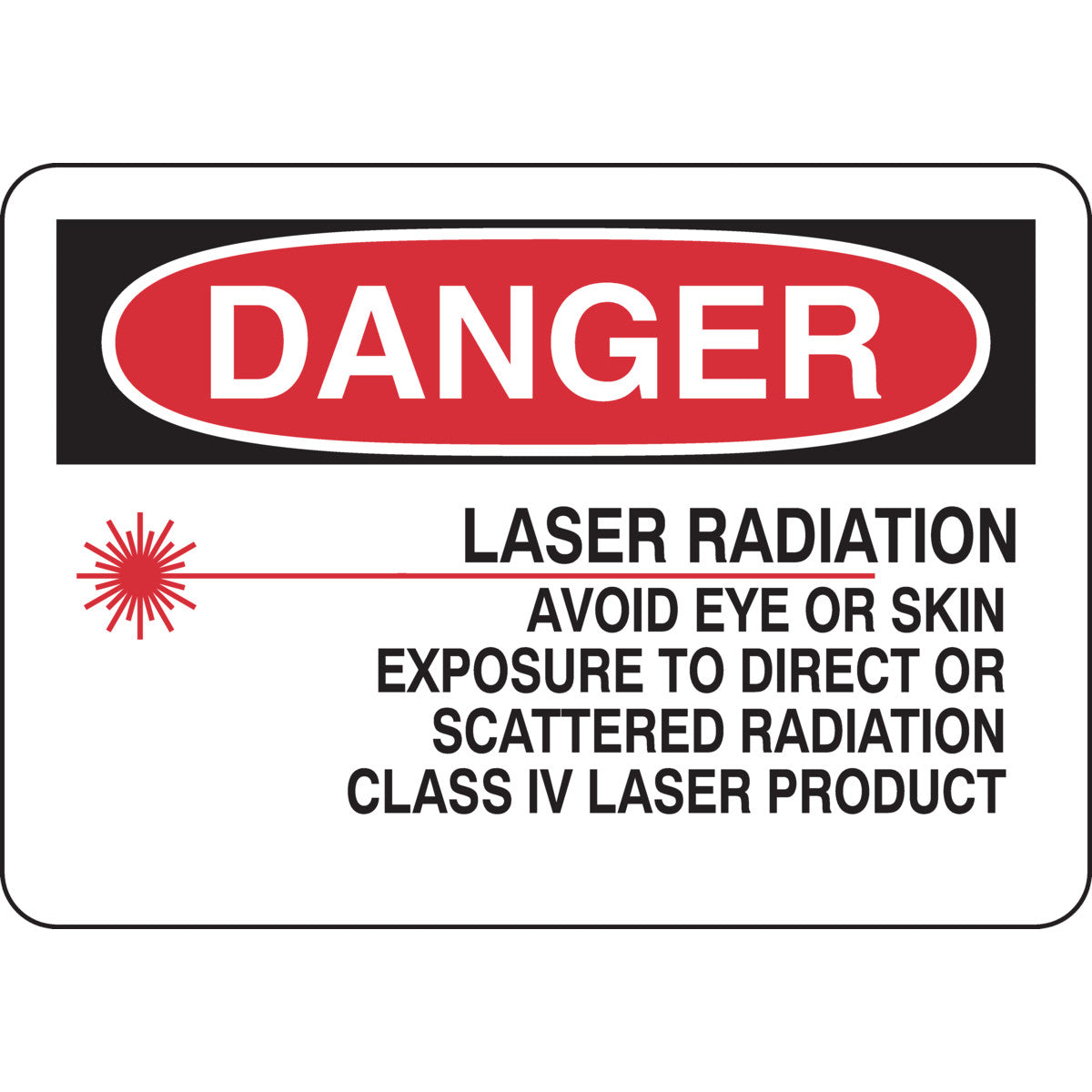 B302-7X10-WG-O-RADIATION & LASER SIGN