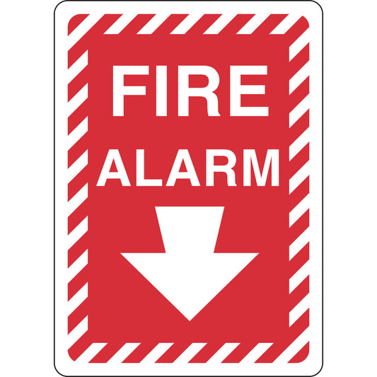 B555 14X10 WHT/RED FIRE ALARM