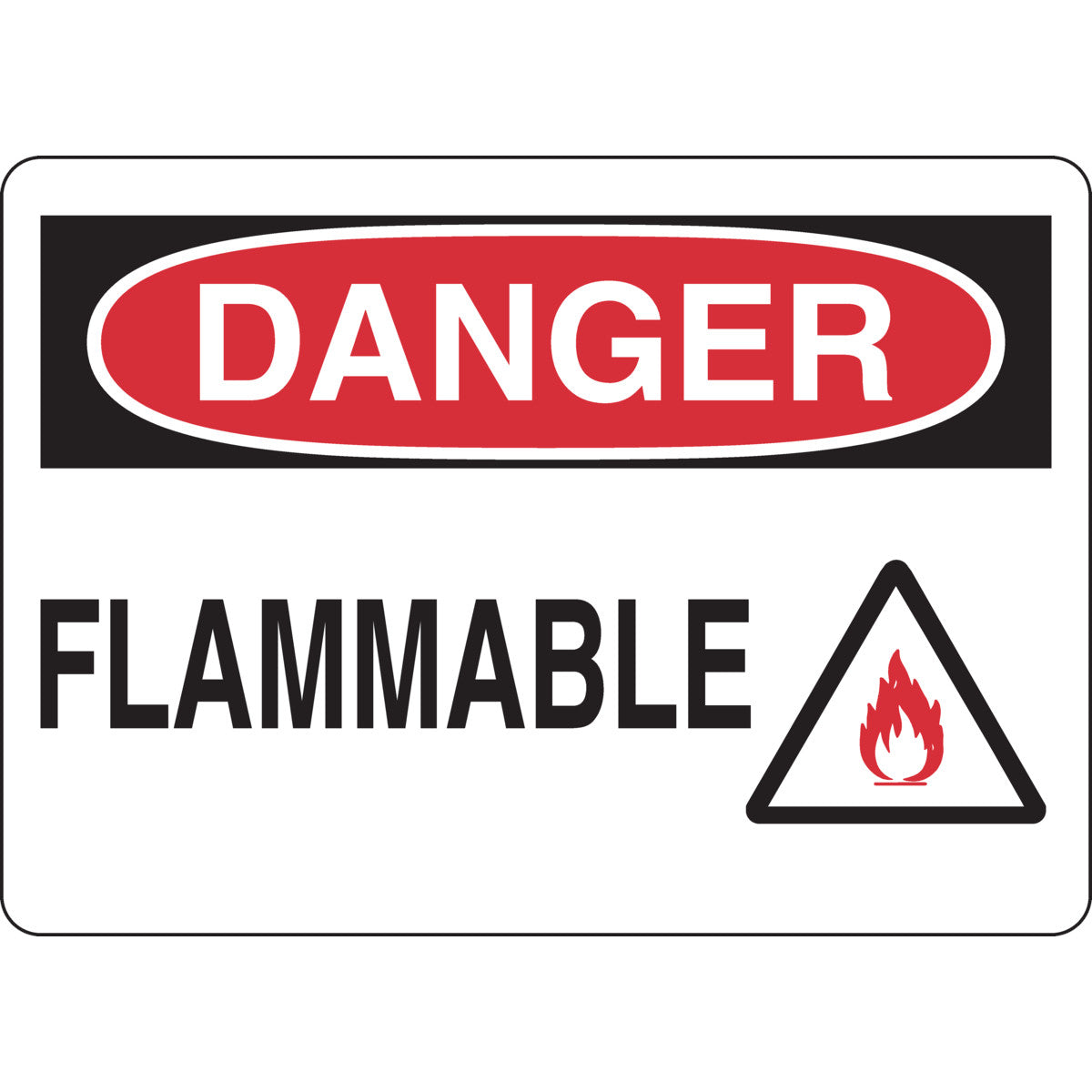 B555 10X14 RED/BLK/WHT DANGER FLAMMABLE