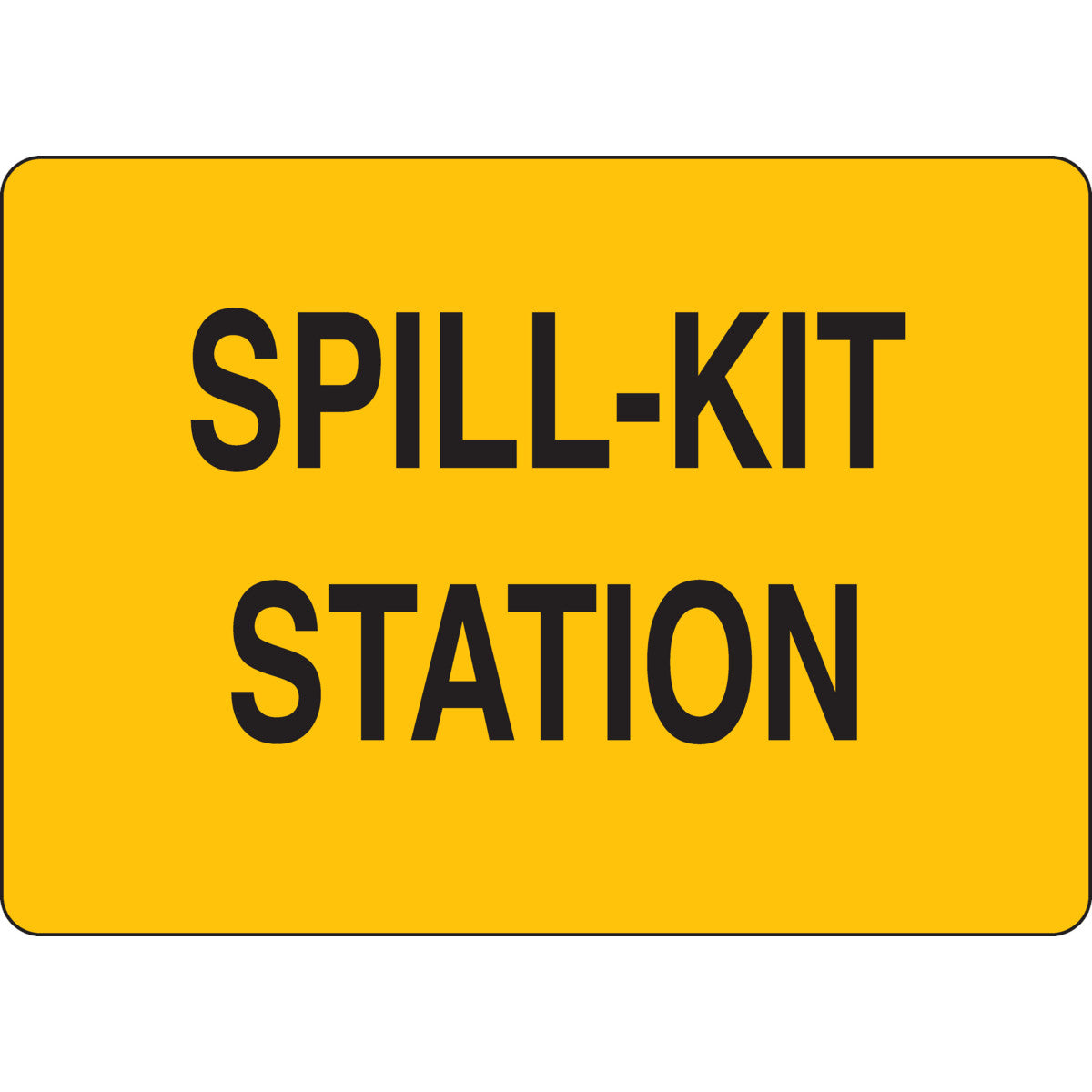 Sgn B555 10X14 BK/YL SPILL-KIT STATION