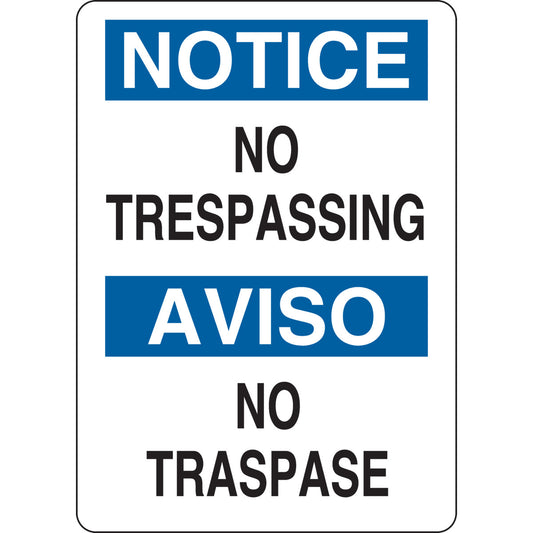 B302,10X7,BLU/BLK/WHT,BILINGUAL SIGN