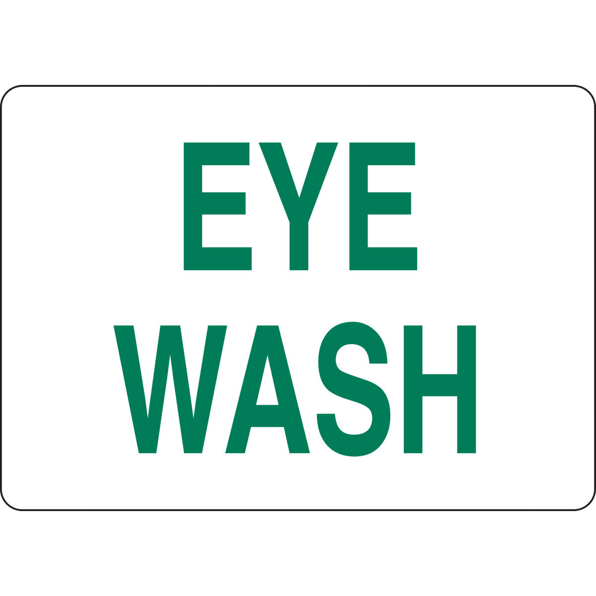 B555 10X14 GRN/WHT EYE WASH