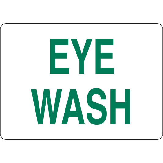 B555 10X14 GRN/WHT EYE WASH