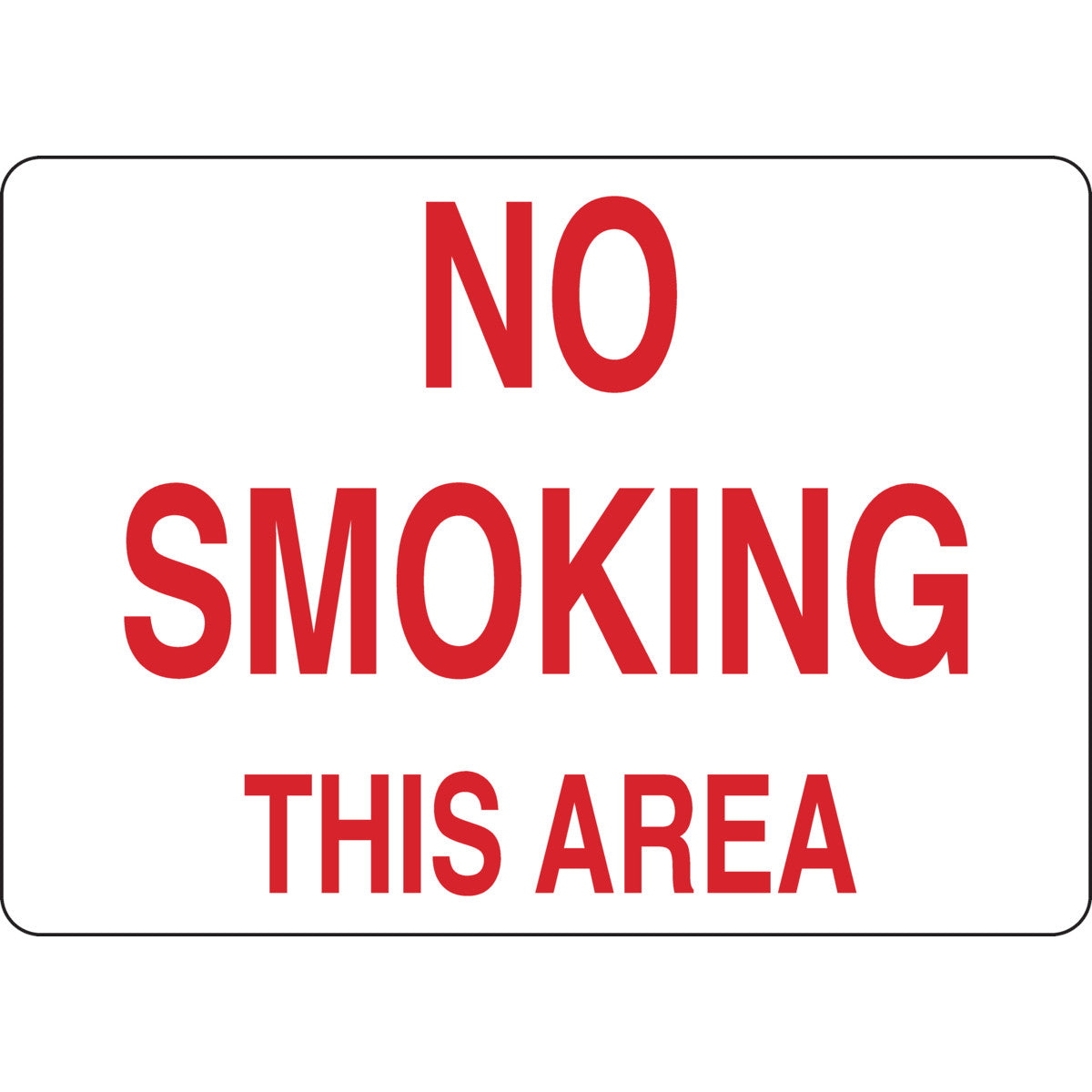 B302 7X10 RED/WHT NO SMOKING SIGN