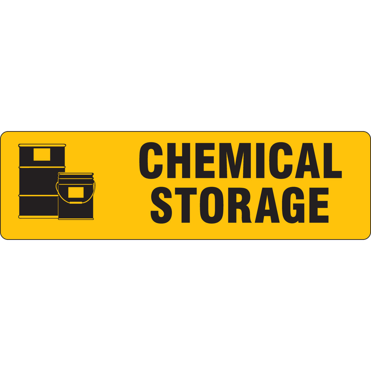 CHEM STORAGE CAB LBL 7X24 BLACK YELLOW