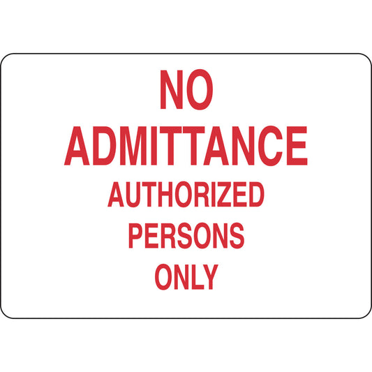 B302-10X14-WR-T-ADMITTANCE SIGN