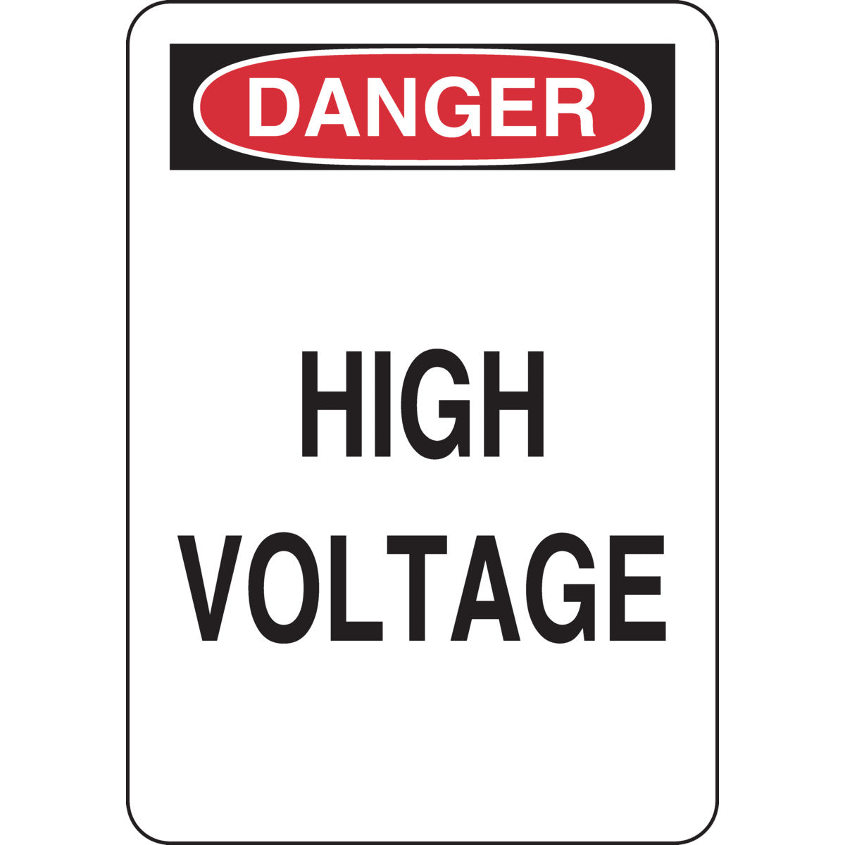 B302 10X7 RED/BLK/WHT, HI VOLTAGE, EA