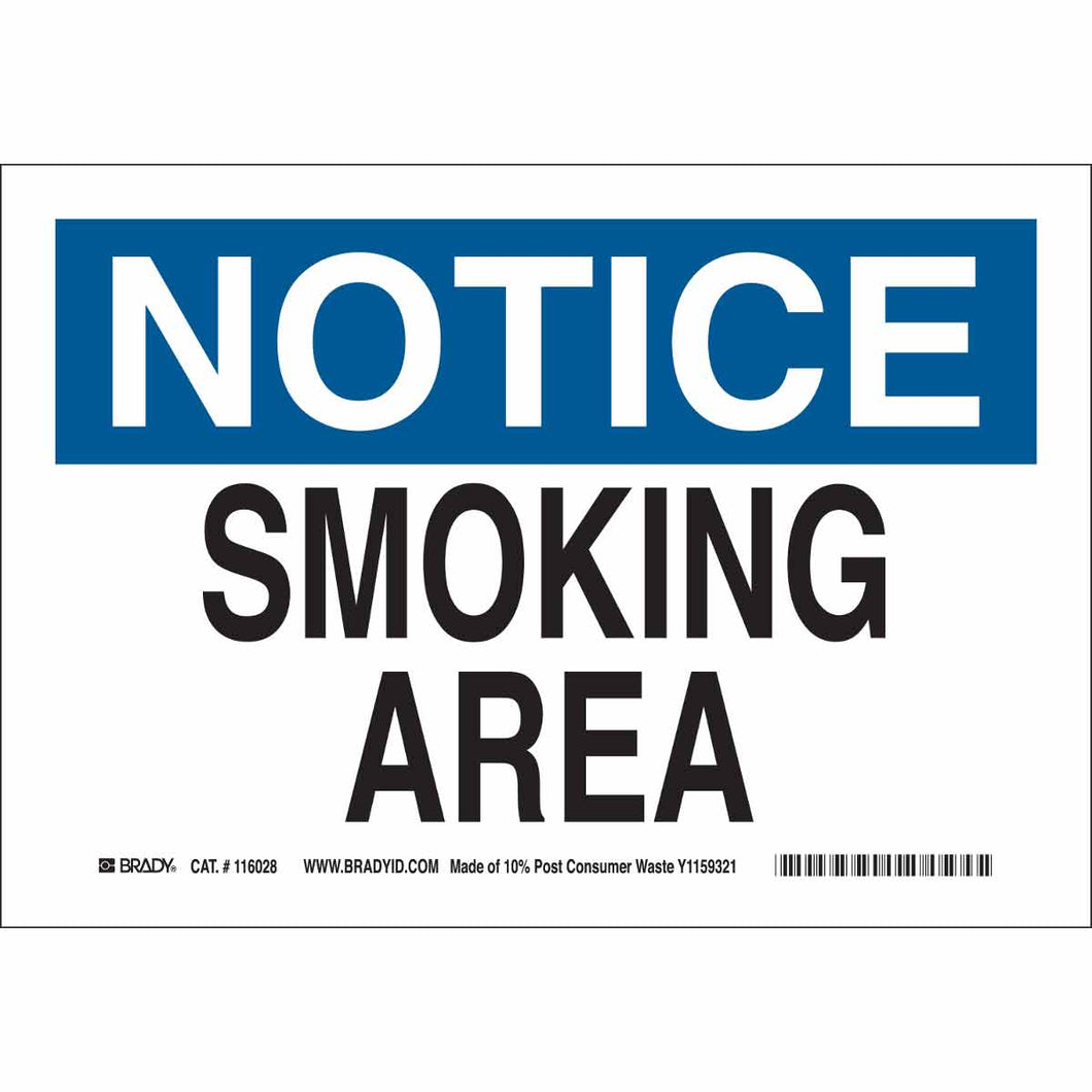 NOTICE Smoking Area Sign, 10