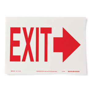 Exit Sign, 10" H x 14" W x 0.004" D, Arrow Direction: Right