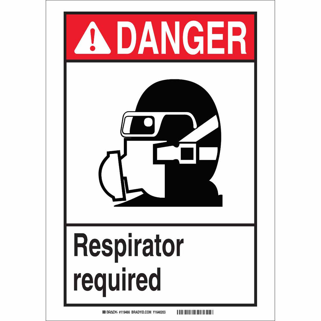 DANGER Respirator Required Sign, 10