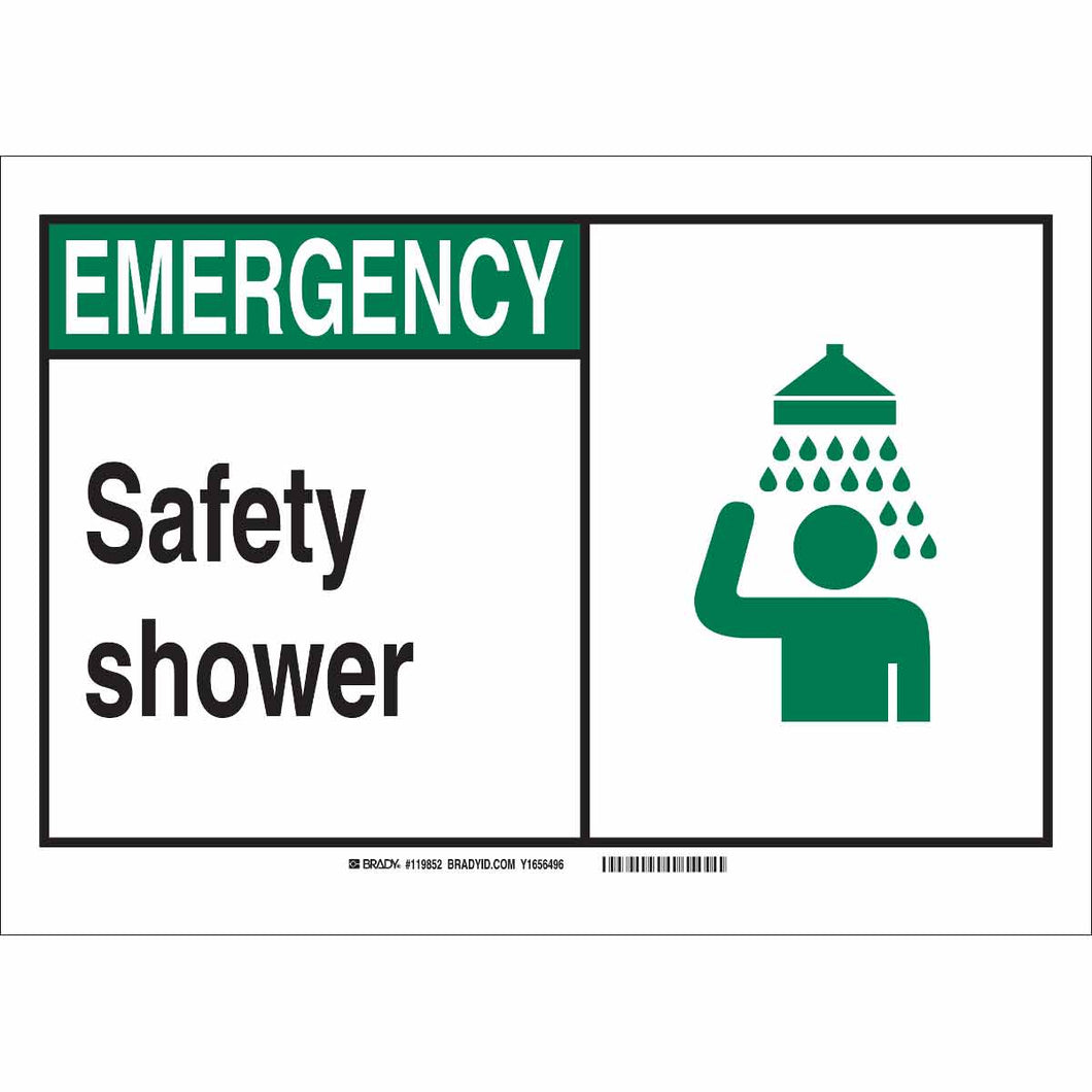 EMERGENCY Safety Shower Sign, 7
