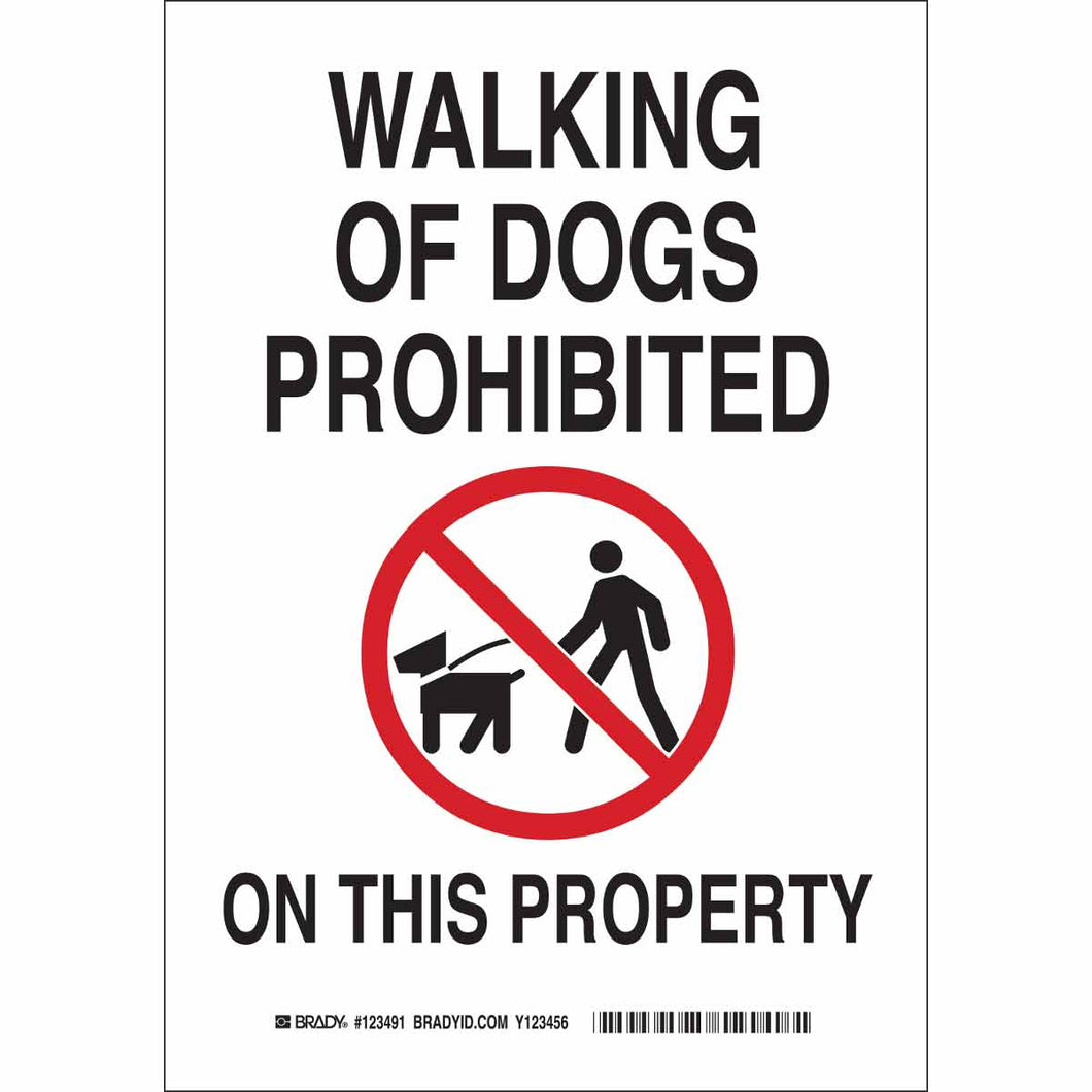 Walking Of Dogs Prohibited On This Property Sign, 10
