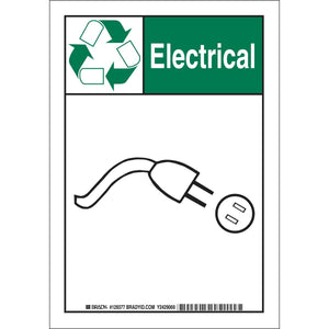 Electrical Sign, 14" H x 10" W x 0.006" D, Polyester