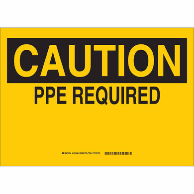CAUTION PPE Required Sign, 10