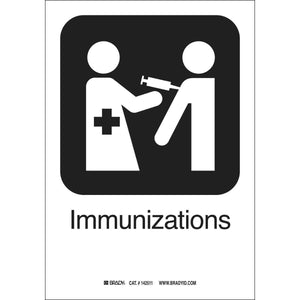 Immunizations Sign, 10" H x 7" W x 0.006" D, Polyester