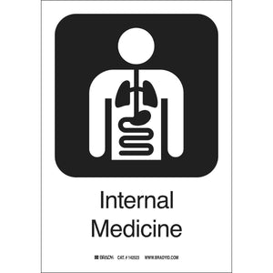 Internal Medicine Sign, 10" H x 7" W x 0.006" D, Polyester