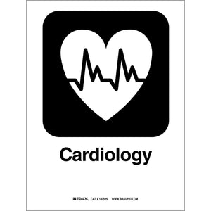 Cardiology Sign, 10" H x 7" W x 0.006" D, Polyester