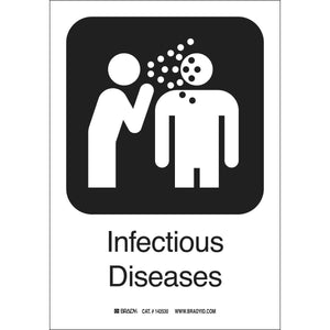 Infectious Diseases Sign, 10" H x 7" W x 0.006" D, Polyester