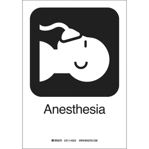 Anesthesia Sign, 10" H x 7" W x 0.006" D, Polyester