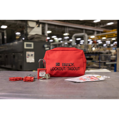 Lockout Tagout Kit with Nylon Safety Padlock in Pouch