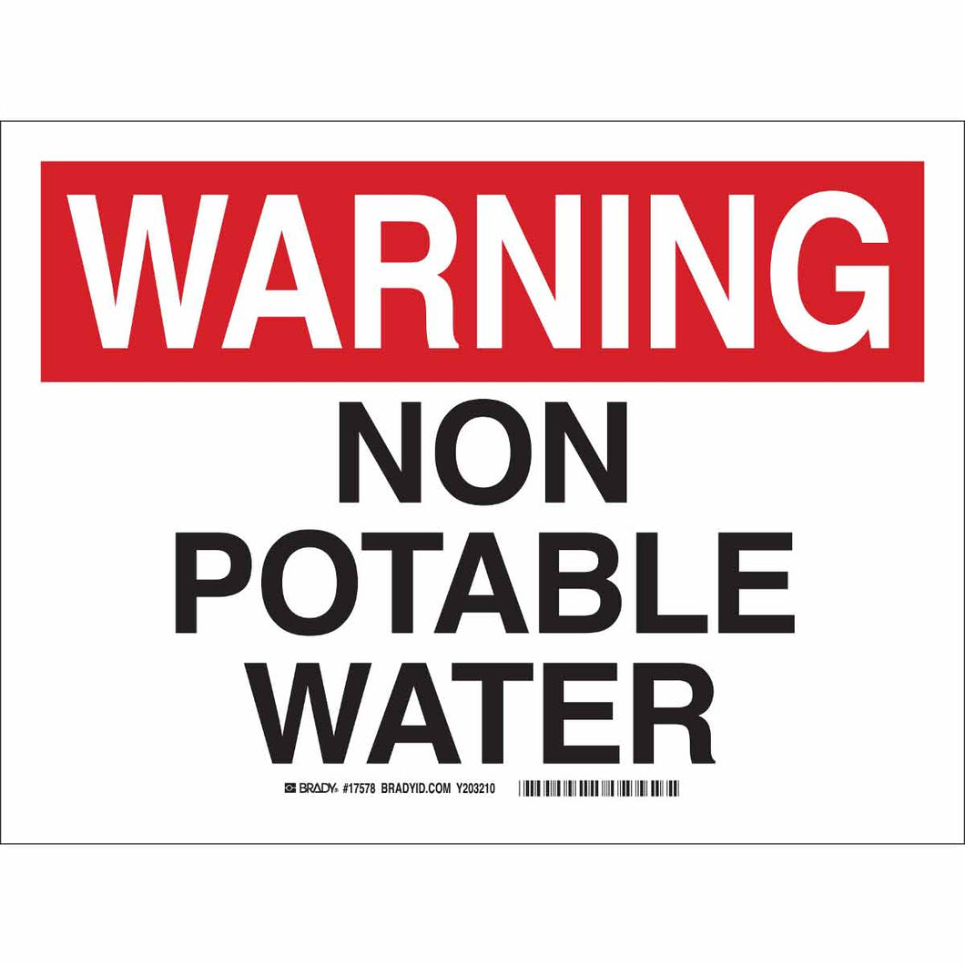 WARNING Non-Potable Water Sign, 9