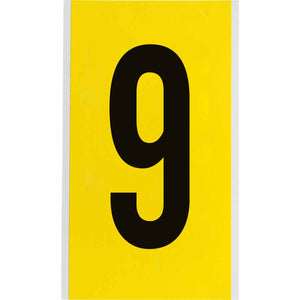 Repositionable Vinyl 6 in Black on Yellow, Numbers 9 Card
