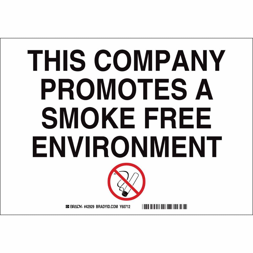 This Company Promotes A Smoke Free Environment Sign, 7