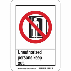 Unauthorized Persons Keep Out Sign, 10" H x 7" W x 0.006" D