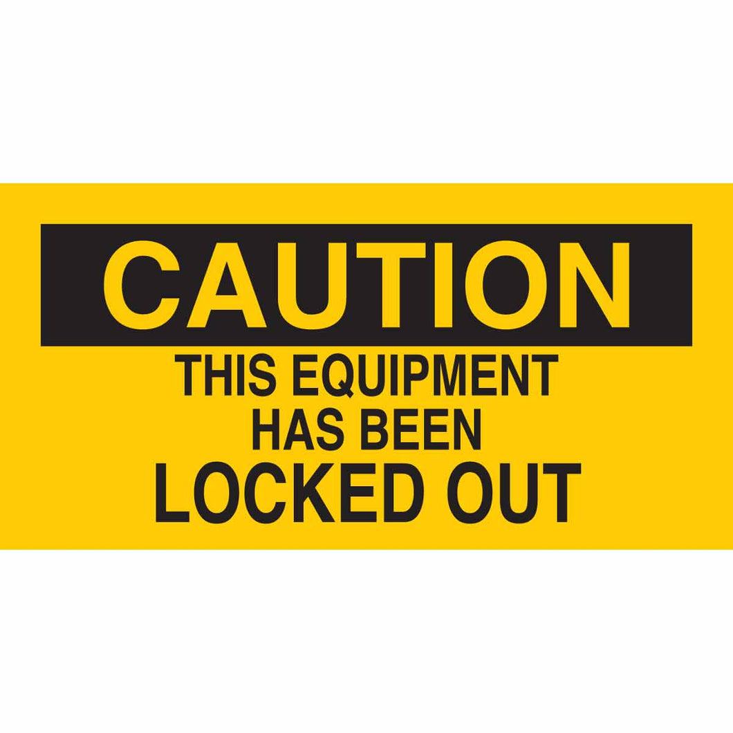 CAUTION This Equipment Has Been Locked Out Sign, 2.25