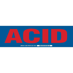 ACID Label, Red on Blue, 3.5" H x 12" W x 0.006" D
