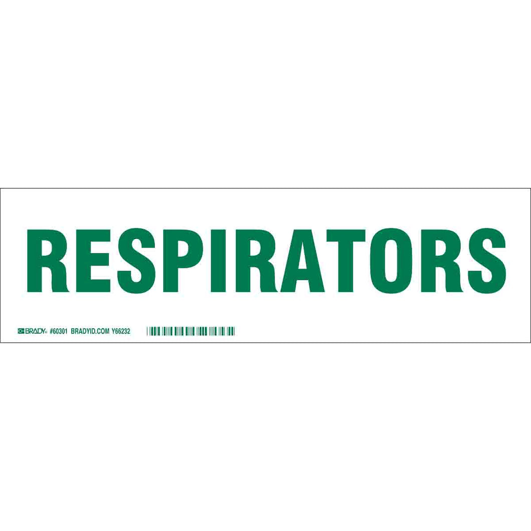 RESPIRATORS Label, Green on White, 3.5