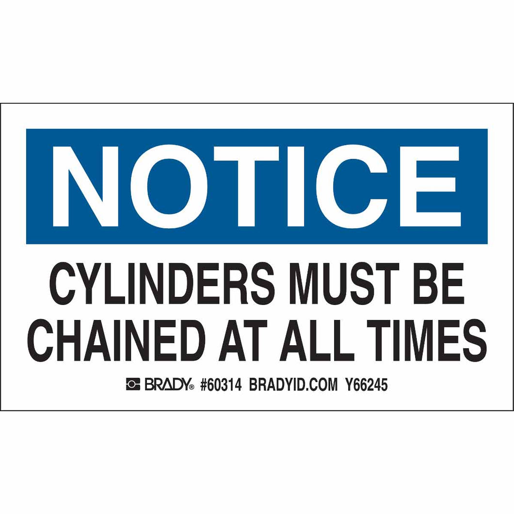 CYLINDERS MUST BE CHAINED AT ALL TIMES Labels, 3