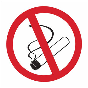 No Smoking Picto Sign, 7" H x 7" W x 0.006" D, Polyester
