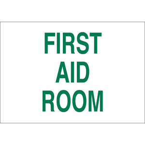 First Aid Room Sign, 7" H x 10" W x 0.006" D, Polyester