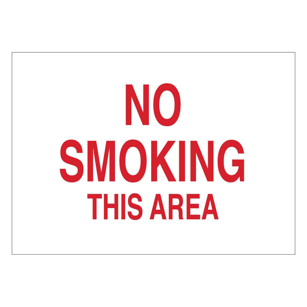 No Smoking This Area Sign, 7