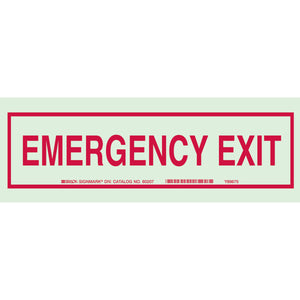 BradyGlo Emergency Exit Sign, 5" H x 14" W x 0.008" D