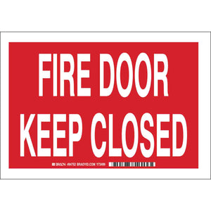 Fire Door Keep Closed Sign, 7" H x 10" W x 0.006" D