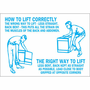 How To Lift Correctly The Wrong Way To Lift The Right Way To Lift Sign, 7" H x 10" W x 0.006" D, Polyester