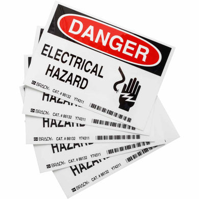 (5/Package) DANGER Electrical Hazard Sign, 3.5