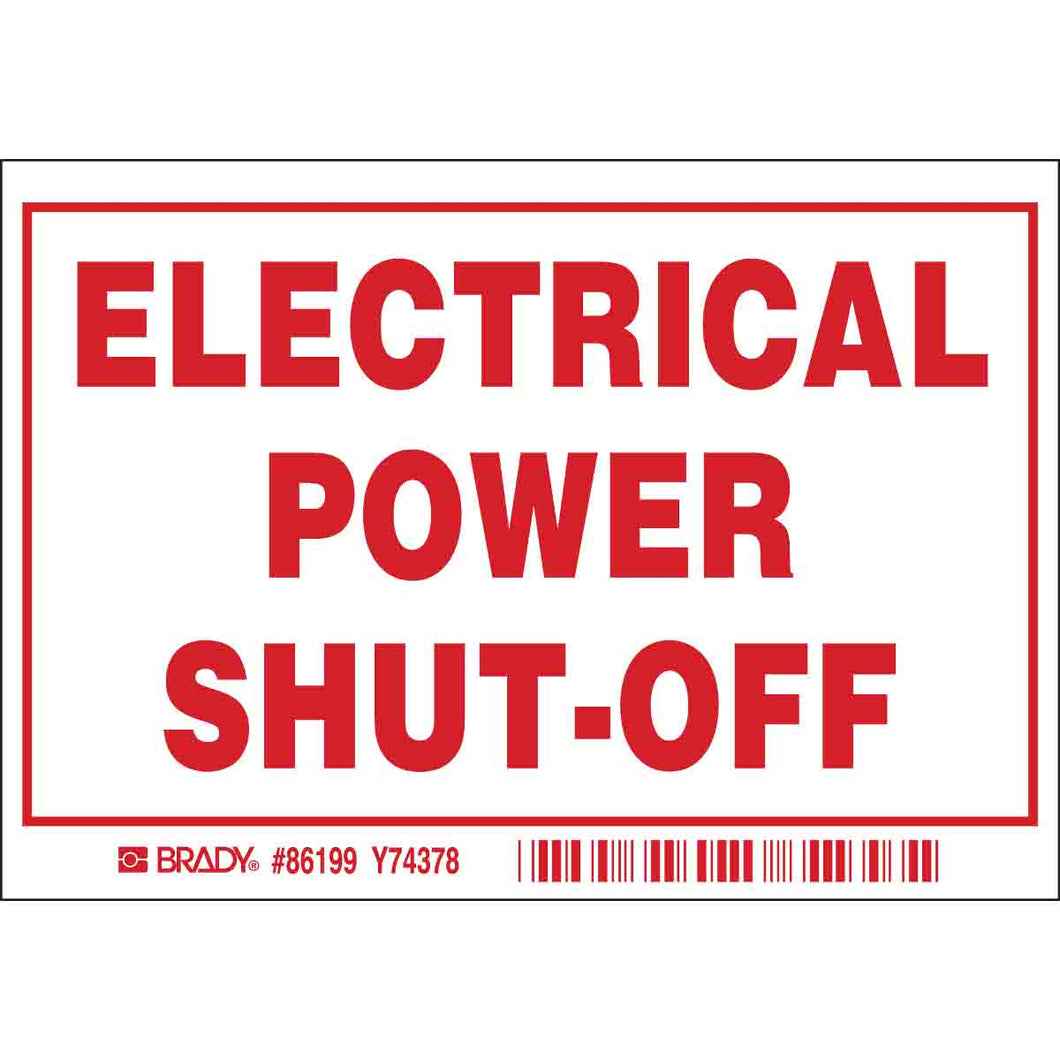 ELECTRICAL POWER SHUT-OFF Labels, 3.5