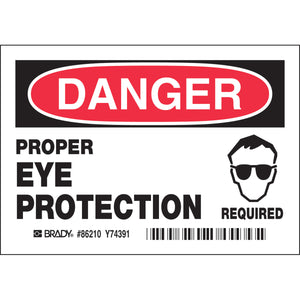 PROPER EYE PROTECTION Required, Pack of 5 Labels