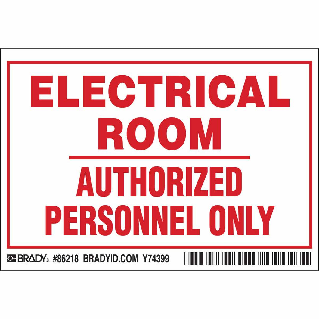 ELECTRICAL ROOM AUTHORIZED PERSONNEL ONLY Labels, 3.5