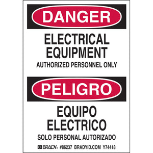 ELECTRICAL EQUIPMENT, Pack of 5 Labels