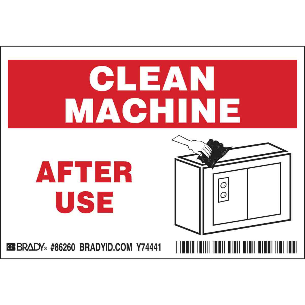 CLEAN MACHINE AFTER USE Labels, 3.5