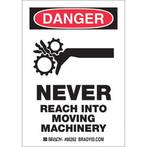 DANGER NEVER REACH, Pack of 5 Labels, Polyester