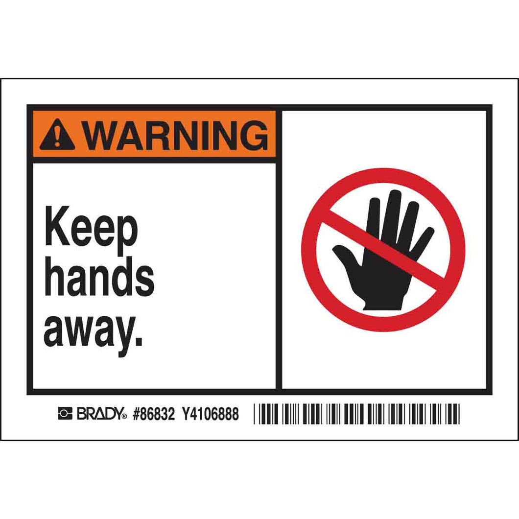 WARNING Keep hands away. Labels, 3.5