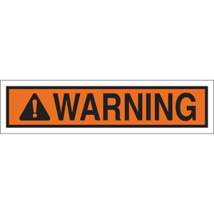 Blank WARNING Sign, 2.25" H x 9" W x 0.006" D, Black on Orange, Polyester