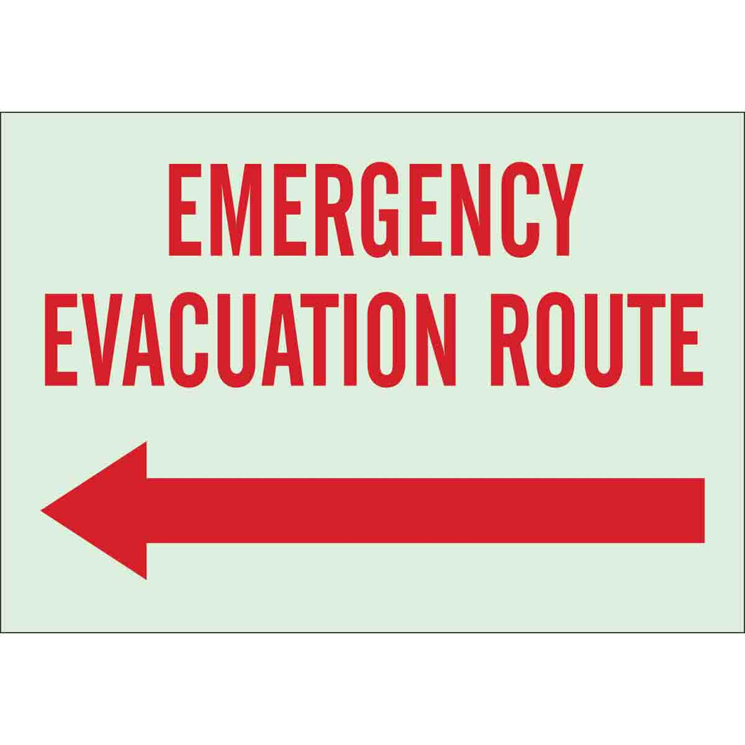 BradyGlo Emergency Evacuation Route Sign, 7