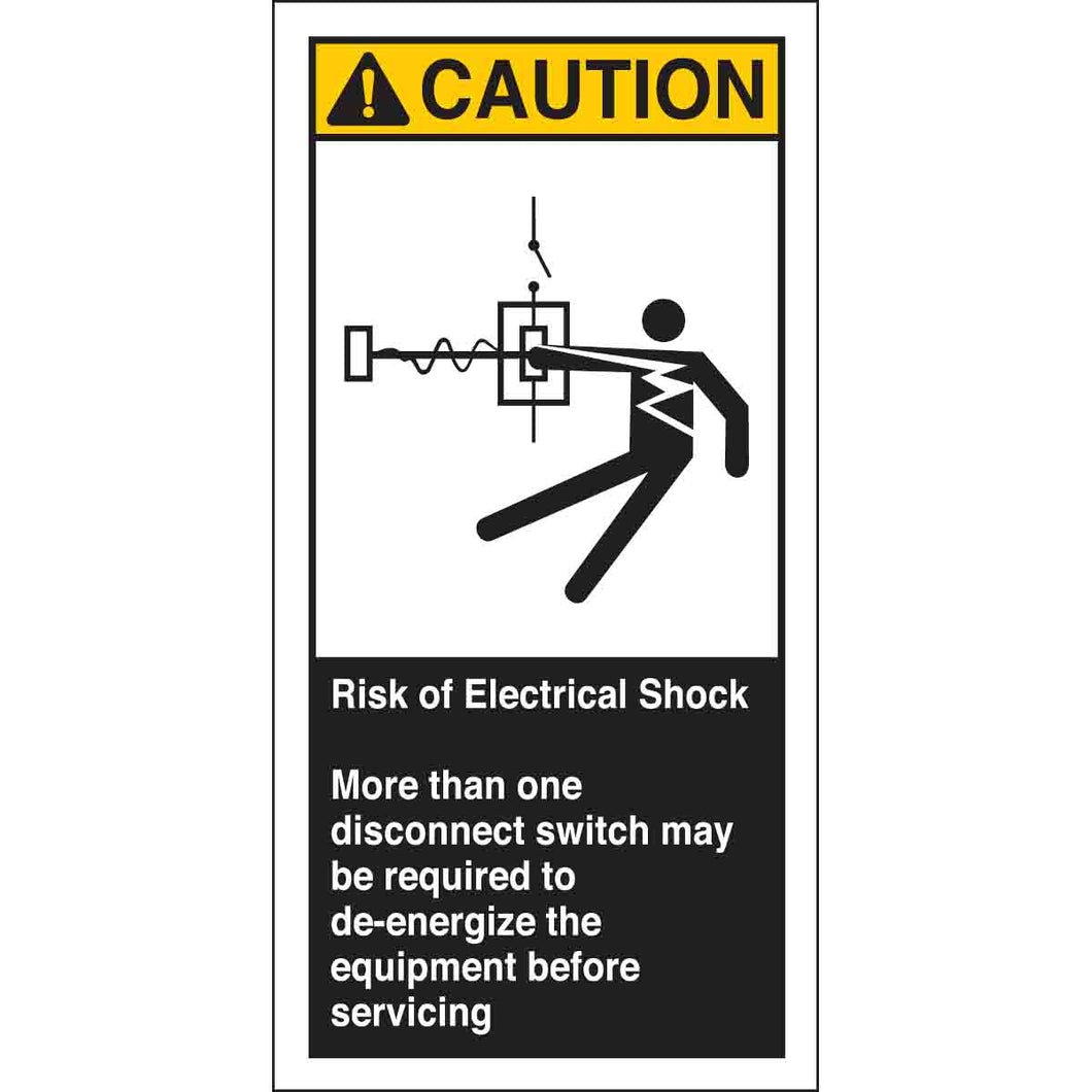 RISK OF ELECTRICAL SHOCK MORE THAN ONE DISCONNECT Labels, 6